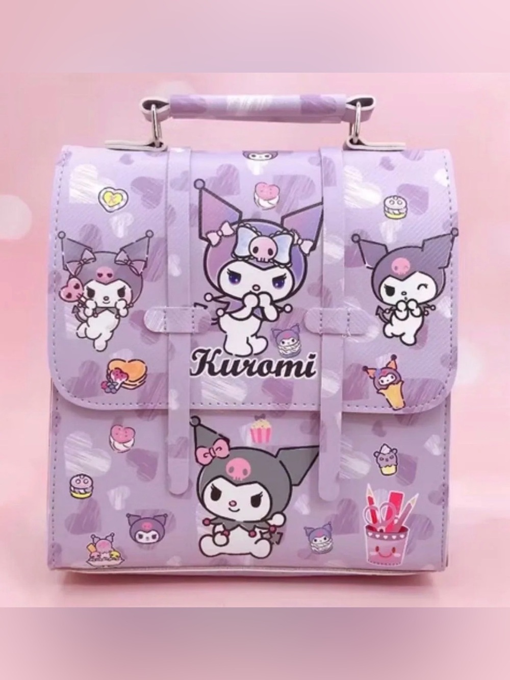 Kuromi Sanrio Lavender Mini Messenger Backpack Crossbody Bag Purple NWT Kawaii